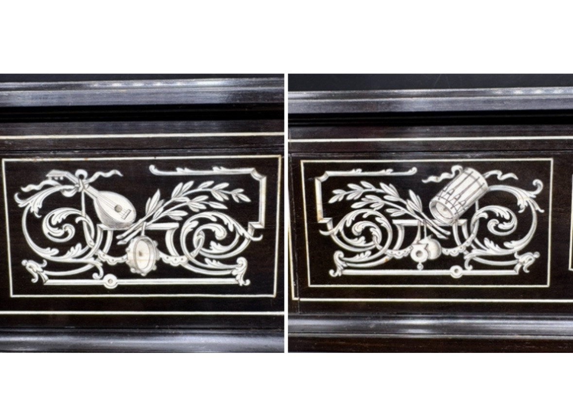 BOÎTE A GANTS EN ÉBÈNE MARQUETÉ D’IVOIRE FIN XIXème TAHAN-photo-4