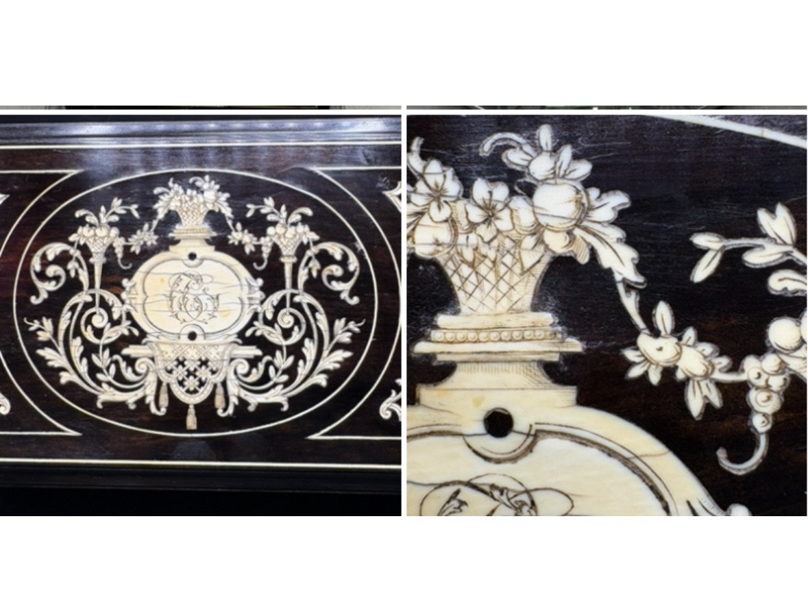 BOÎTE A GANTS EN ÉBÈNE MARQUETÉ D’IVOIRE FIN XIXème TAHAN-photo-5