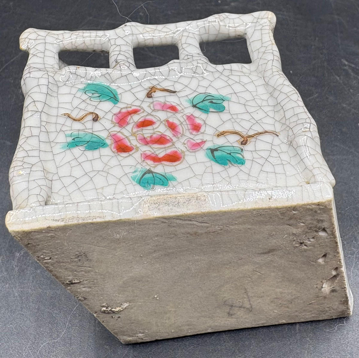 A Pair Of Small Japanese 1920s Enameled Ceramic Planters-photo-3