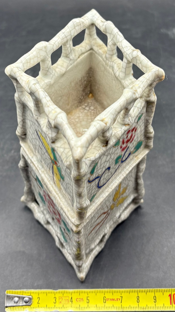 A Pair Of Small Japanese 1920s Enameled Ceramic Planters-photo-5