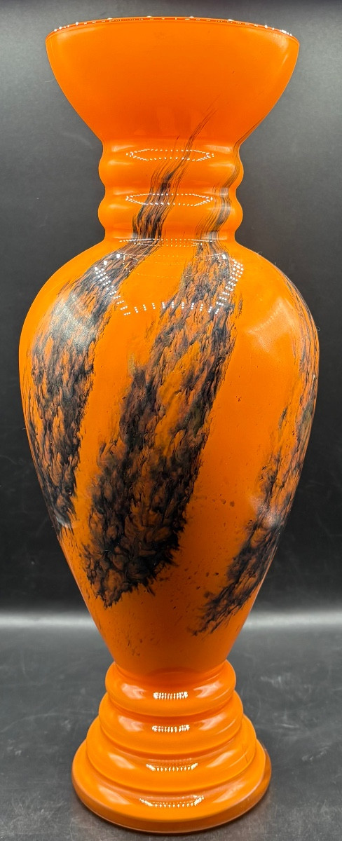 GRAND VASE EN VERRE À COUCHES  MULTIPLES DES ANNÉES 1950/60 EUROPÉEN 
