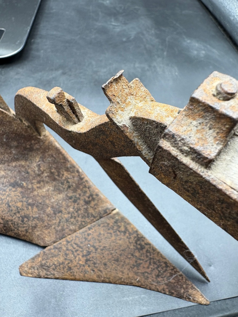 Wrought Iron And Wood Plow From The 1900s, Masterful Work From The Southwest-photo-4