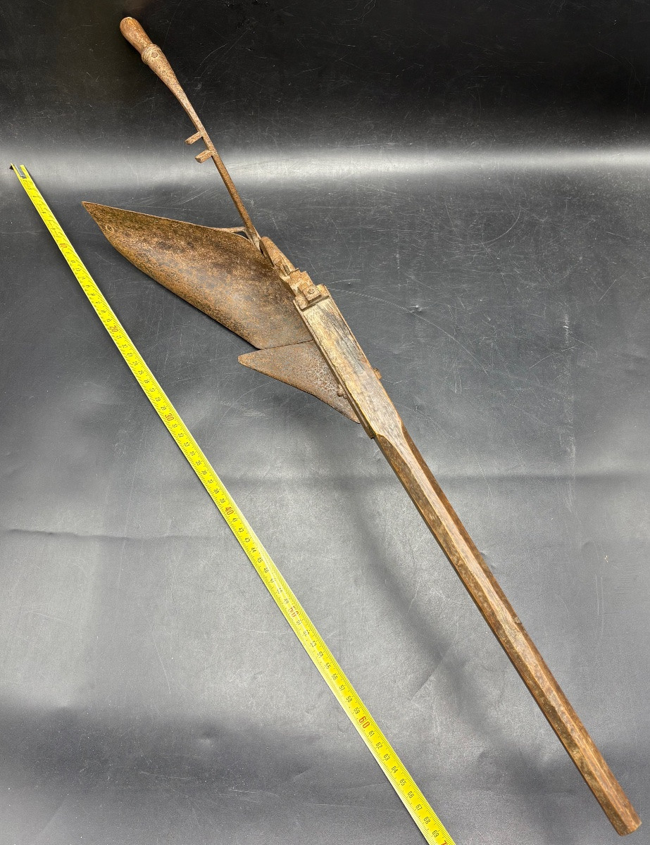 Wrought Iron And Wood Plow From The 1900s, Masterful Work From The Southwest-photo-6