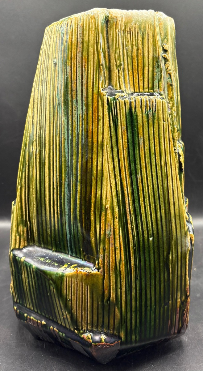 VASE EN CÉRAMIQUE ÉMAILLÉE DES ANNÉES 1950/60 PAR KOROKUSAN DU JAPON-photo-2