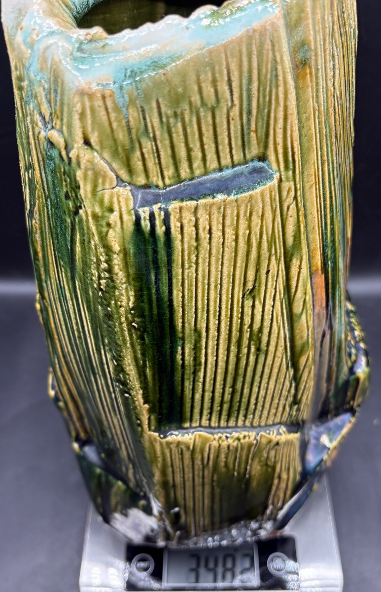 VASE EN CÉRAMIQUE ÉMAILLÉE DES ANNÉES 1950/60 PAR KOROKUSAN DU JAPON-photo-7