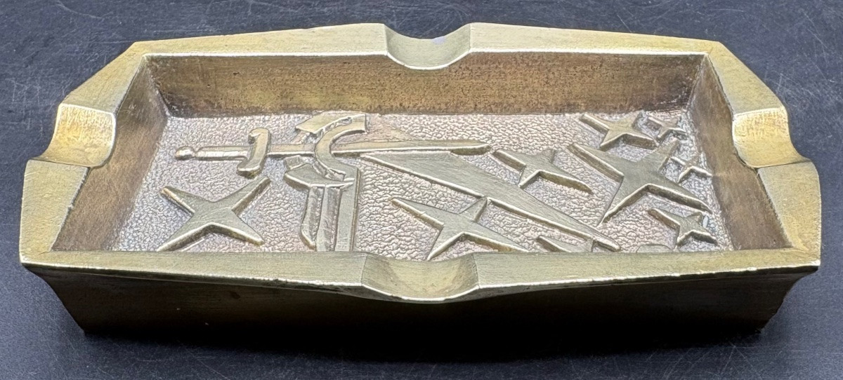 Bronze Ashtray For "bompa" From The 1940s/50s French -photo-2