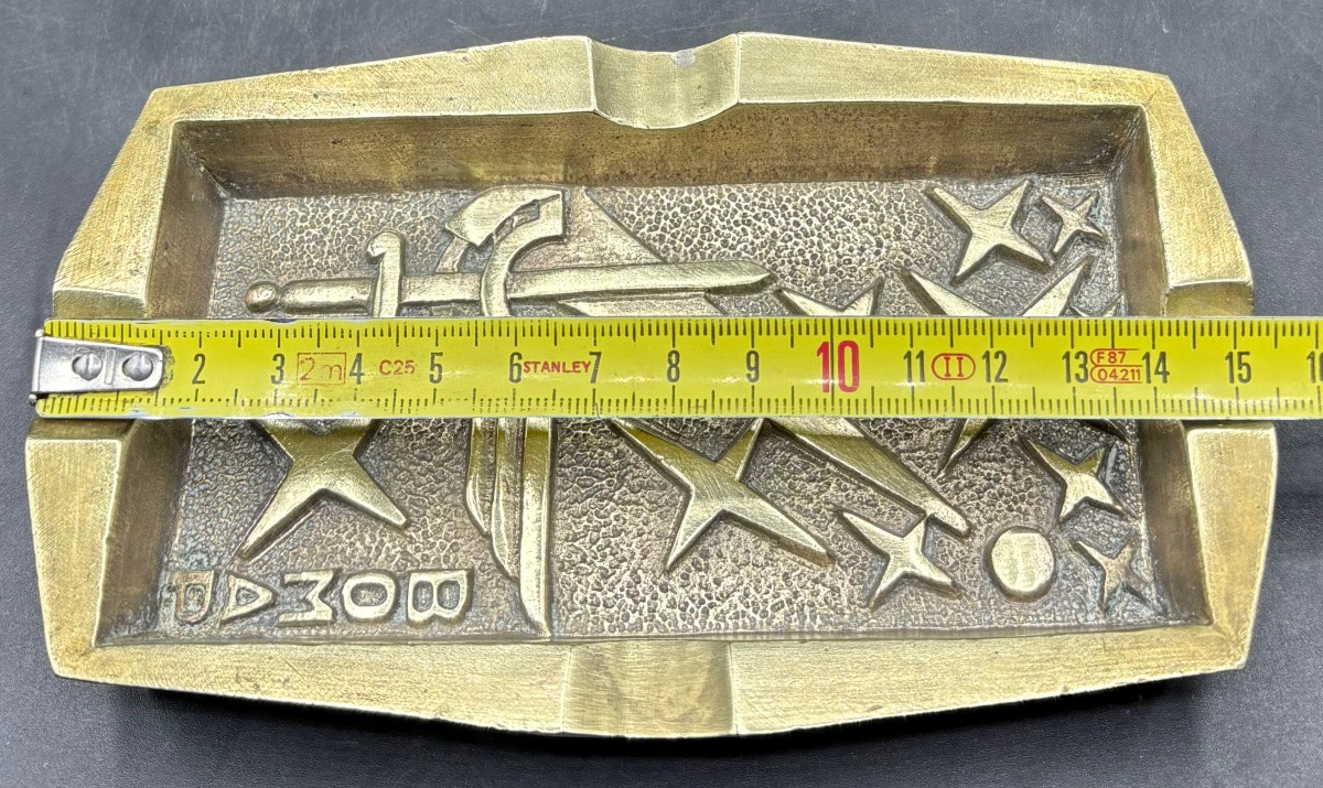 Bronze Ashtray For "bompa" From The 1940s/50s French -photo-4