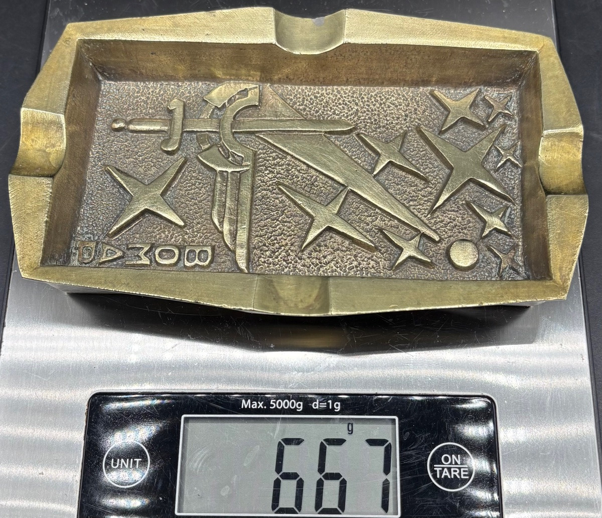 Bronze Ashtray For "bompa" From The 1940s/50s French -photo-6