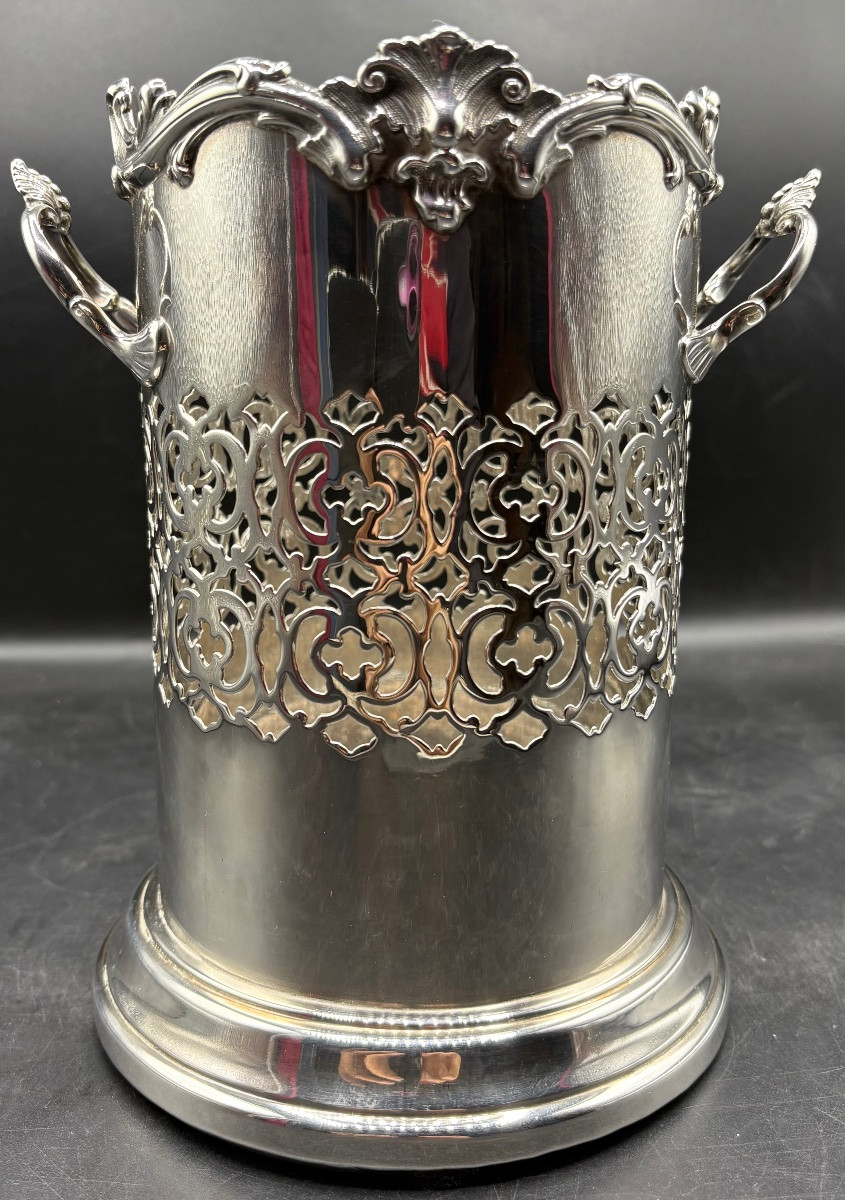 Solid Silver Bottle Bucket From The 1940s By James Dixon In Sheffield -photo-3