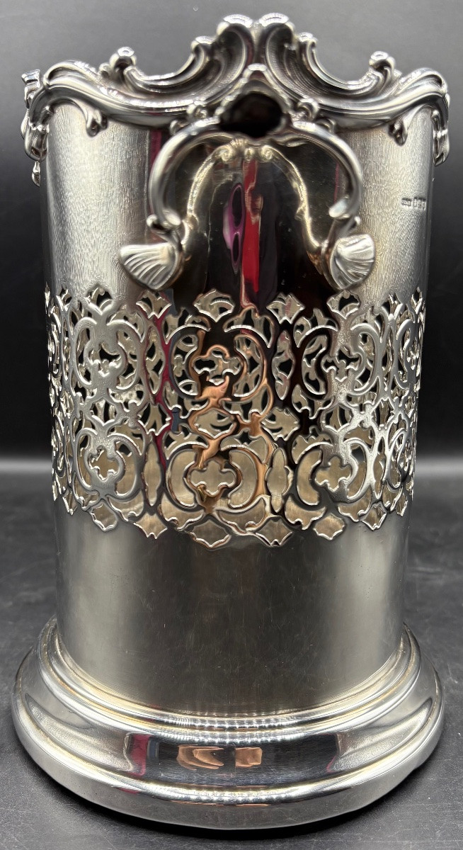 Solid Silver Bottle Bucket From The 1940s By James Dixon In Sheffield -photo-4