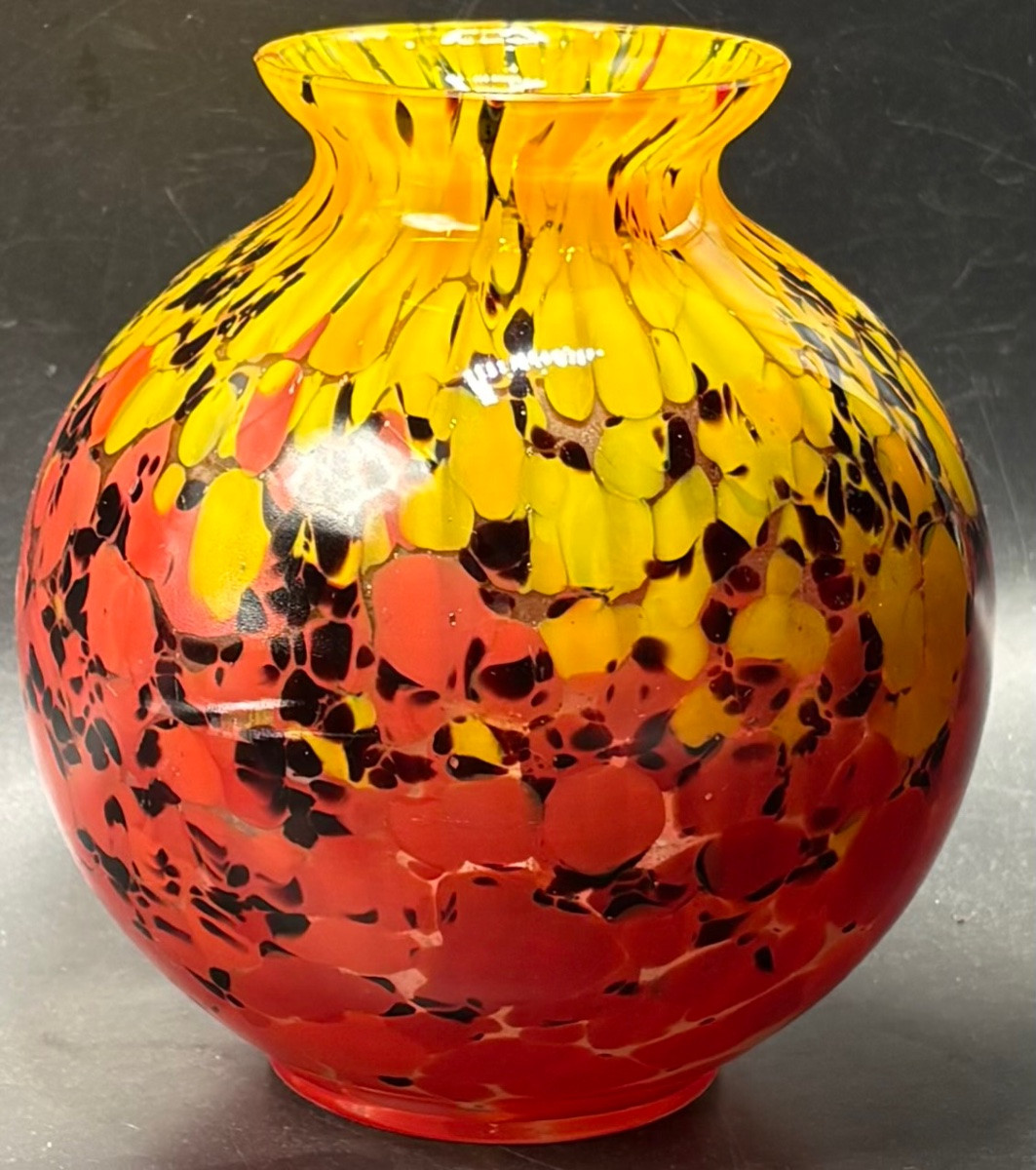 VASE BOULE EN VERRE À COUCHES MULTIPLES DES ANNÉES 1930 VERRERIE DE PANTIN -photo-2