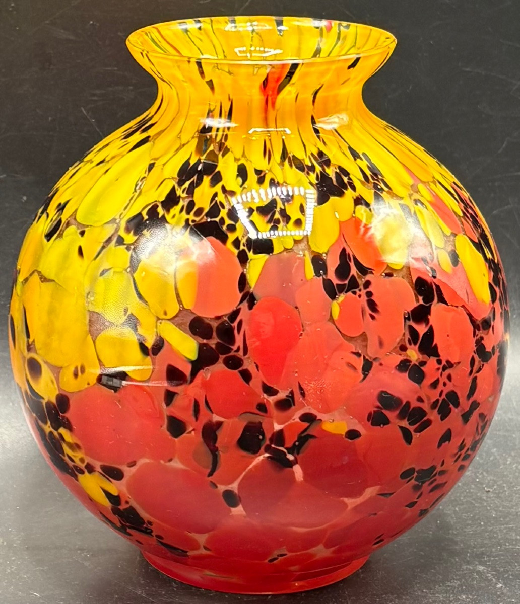 VASE BOULE EN VERRE À COUCHES MULTIPLES DES ANNÉES 1930 VERRERIE DE PANTIN -photo-3