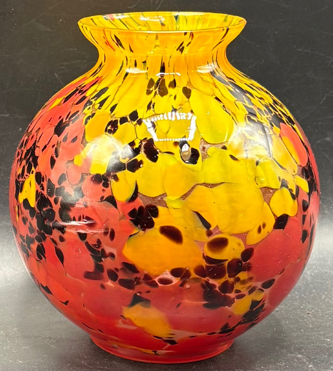 VASE BOULE EN VERRE À COUCHES MULTIPLES DES ANNÉES 1930 VERRERIE DE PANTIN -photo-4
