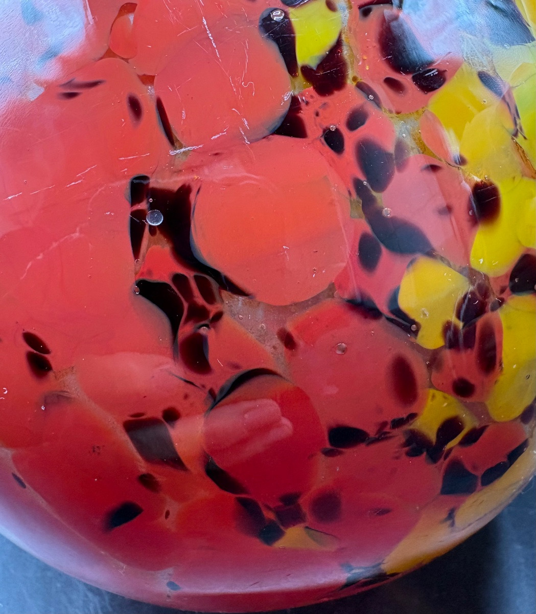 VASE BOULE EN VERRE À COUCHES MULTIPLES DES ANNÉES 1930 VERRERIE DE PANTIN -photo-3