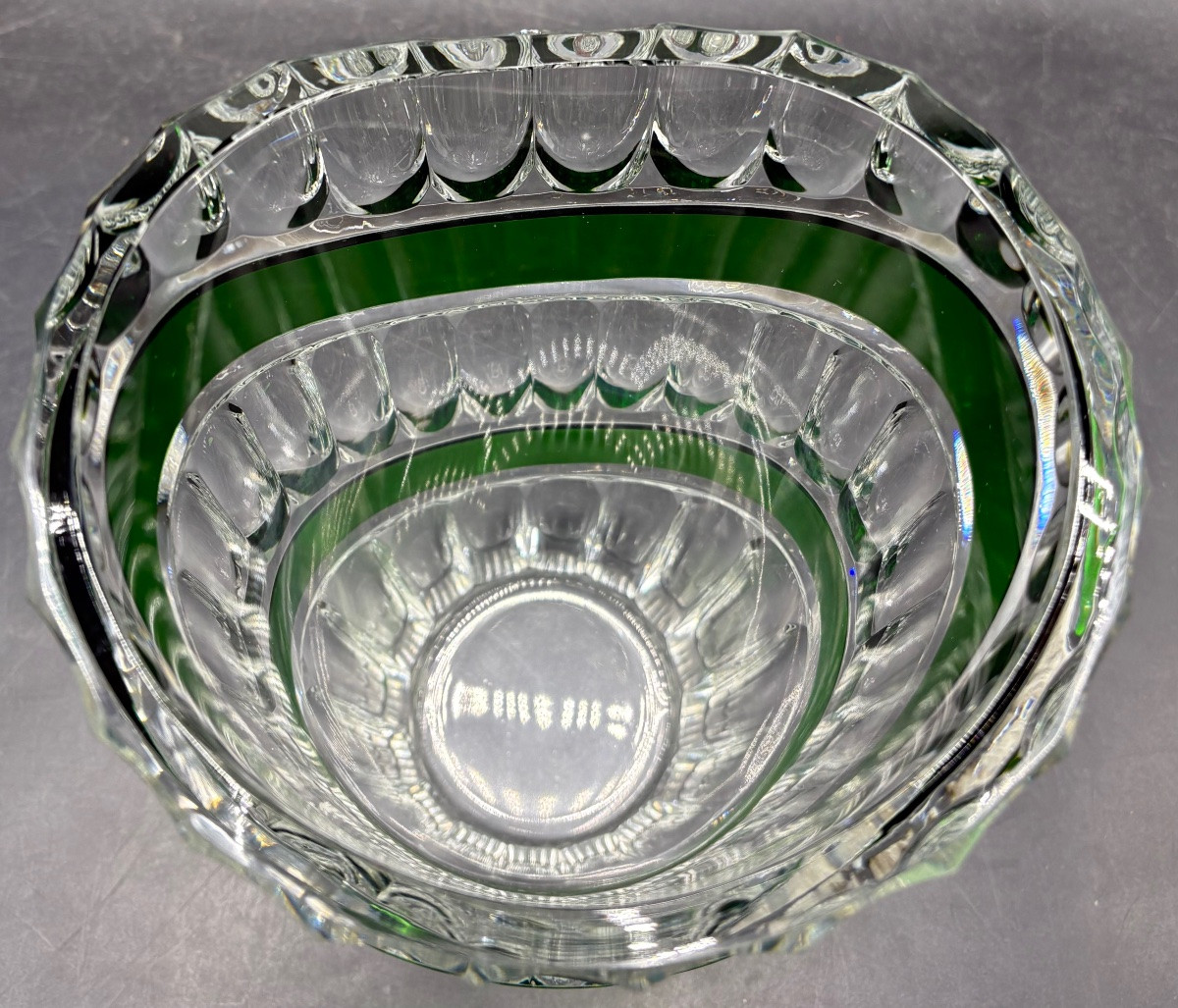 1920s Hand-blown Crystal Vase With Overlay, Saint Louis Glassworks-photo-1