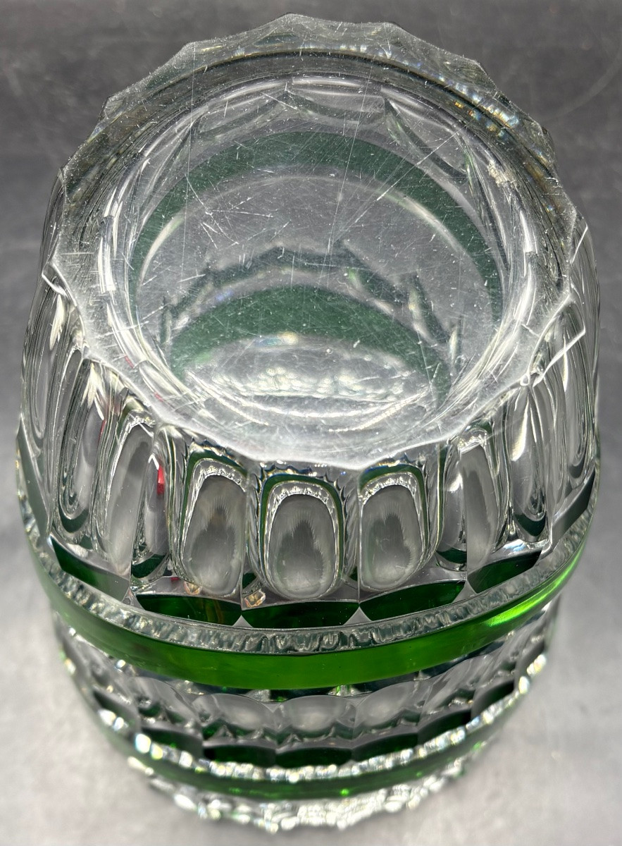 1920s Hand-blown Crystal Vase With Overlay, Saint Louis Glassworks-photo-2