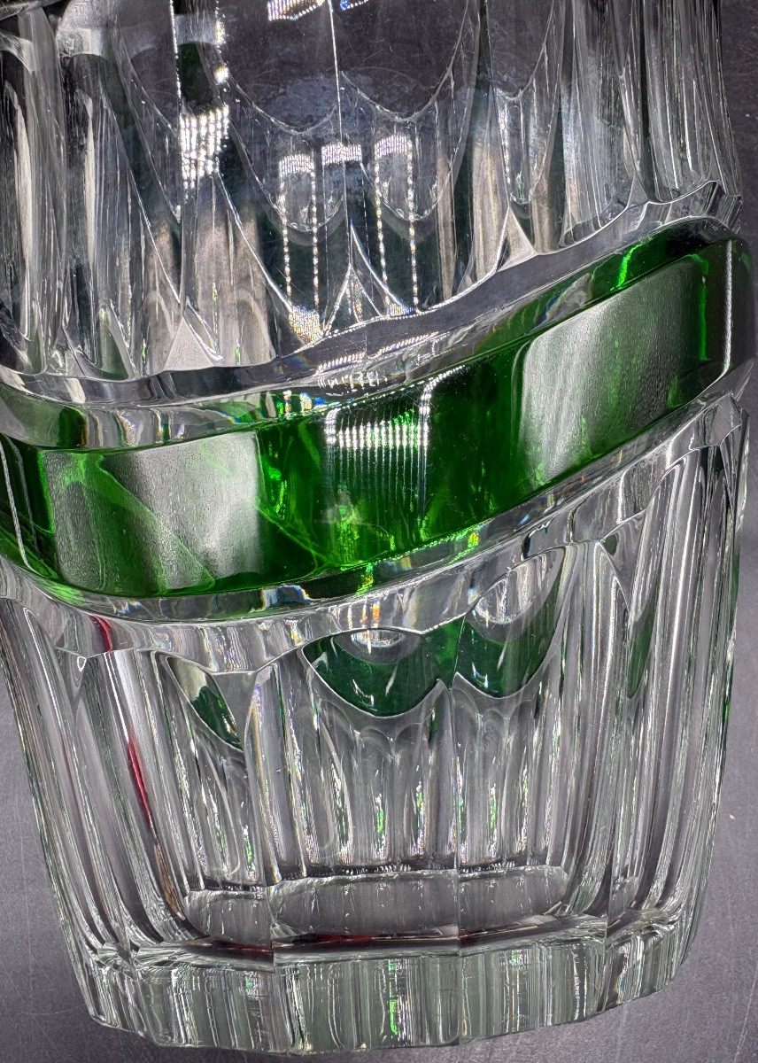 1920s Hand-blown Crystal Vase With Overlay, Saint Louis Glassworks-photo-3