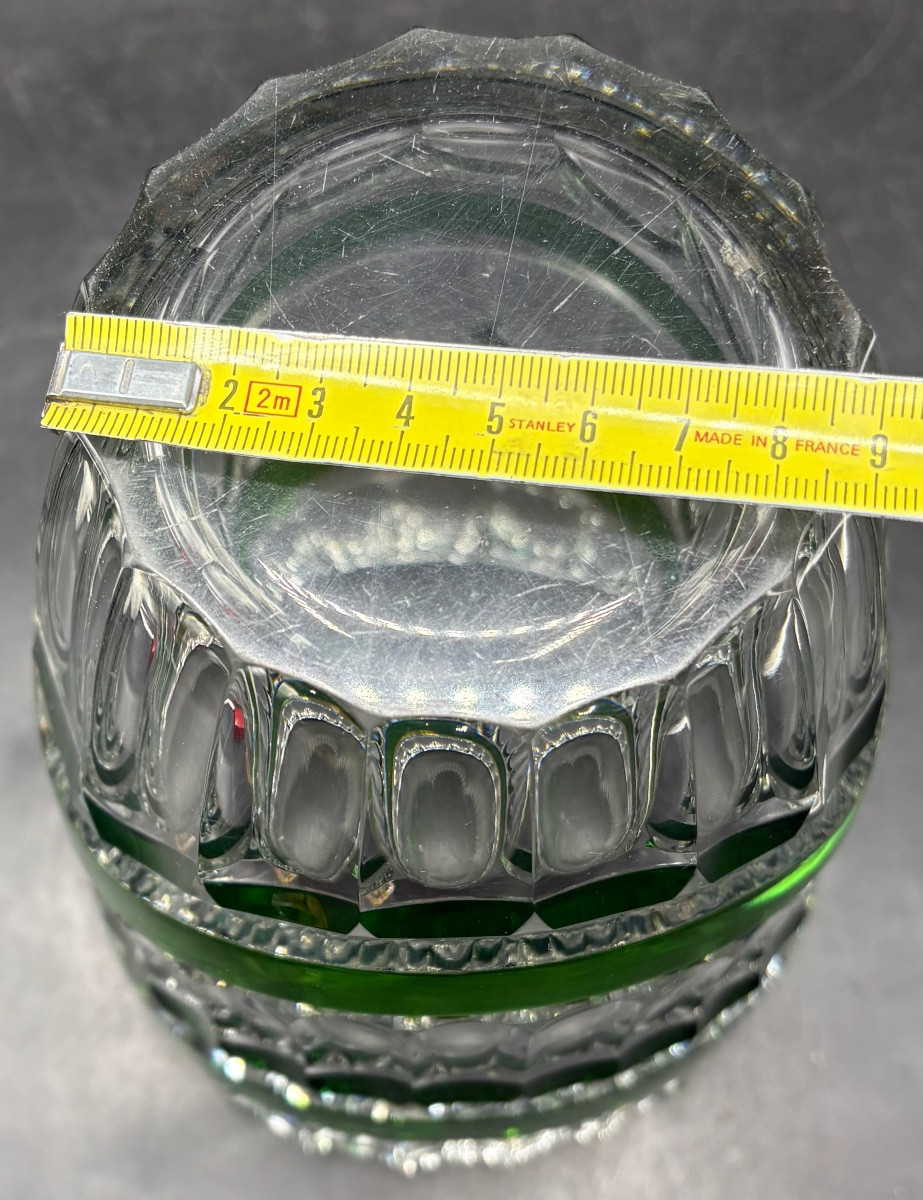 1920s Hand-blown Crystal Vase With Overlay, Saint Louis Glassworks-photo-5