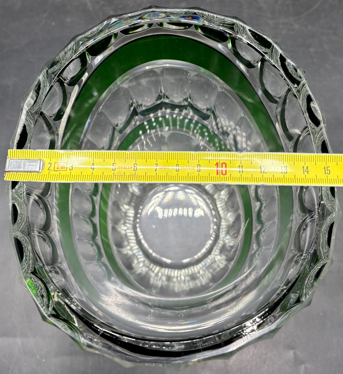 1920s Hand-blown Crystal Vase With Overlay, Saint Louis Glassworks-photo-7