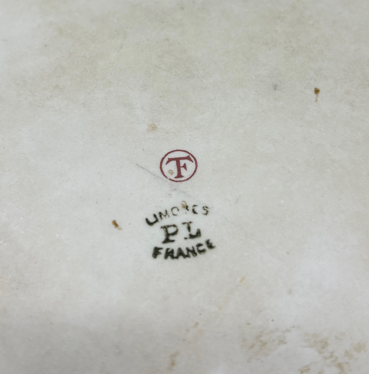 PLAT À TARTES OU DE PRÉSENTATION EN PORCELAINE ÉMAILLÉE CERCLÉE D’ARGENT MASSIF LIMOGES 1930-photo-3