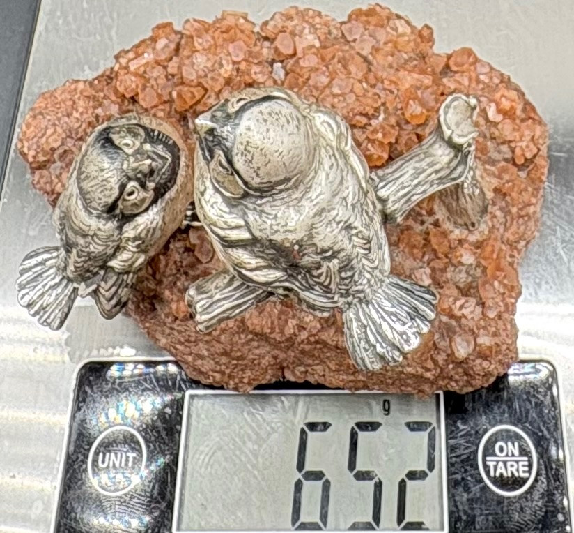 Silver-plated And Patinated Sparrow Subject On Quartz By Celero, Spain, 1920s/30s-photo-8