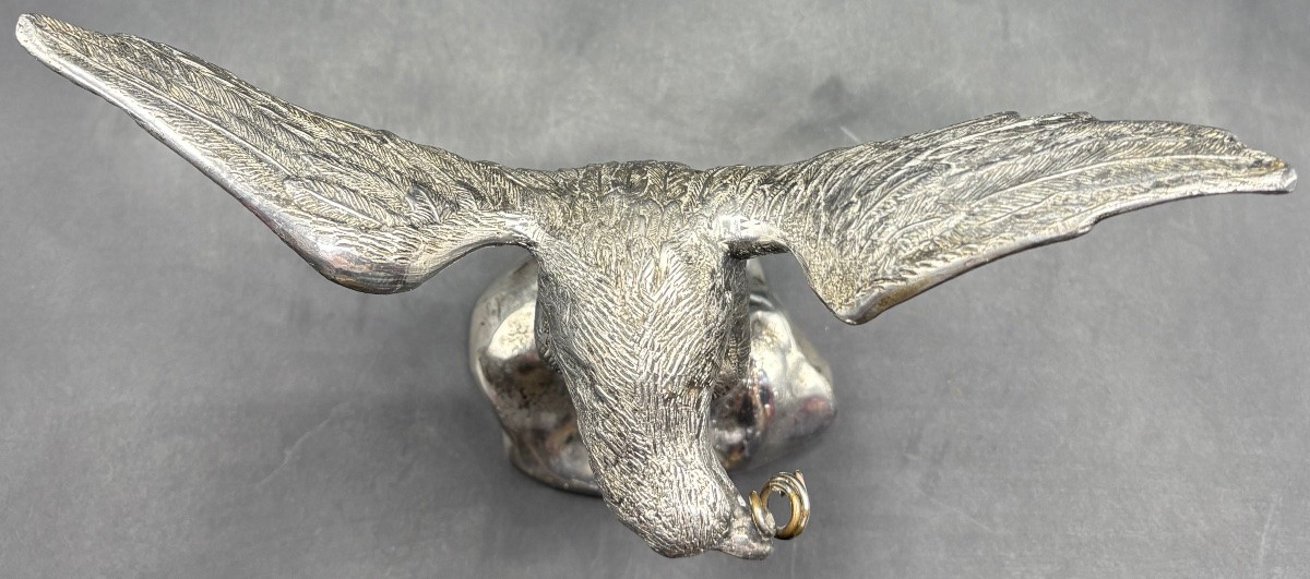 PORTE MONTRE EN MÉTAL ARGENTÉ DES ANNÉES 1920/30 FRANÇAIS-photo-2