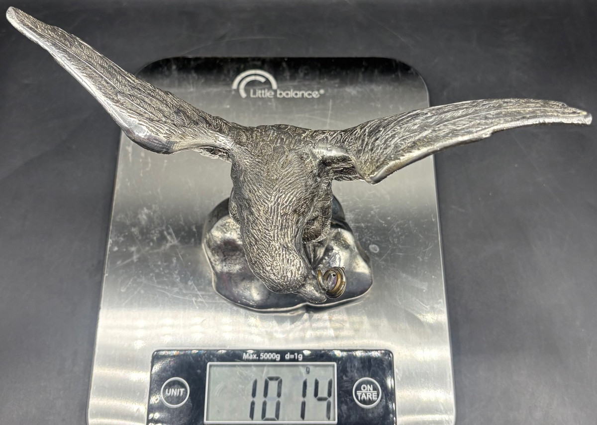 PORTE MONTRE EN MÉTAL ARGENTÉ DES ANNÉES 1920/30 FRANÇAIS-photo-8