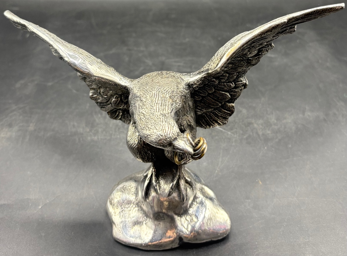 PORTE MONTRE EN MÉTAL ARGENTÉ DES ANNÉES 1920/30 FRANÇAIS