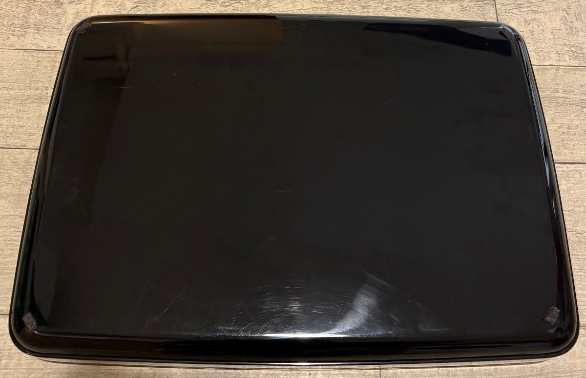 GRAND PLATEAU EN BOIS LAQUÉ CERCLÉ D’ARGENT MASSIF DES ANNÉES 1930 JAPONAIS -photo-2