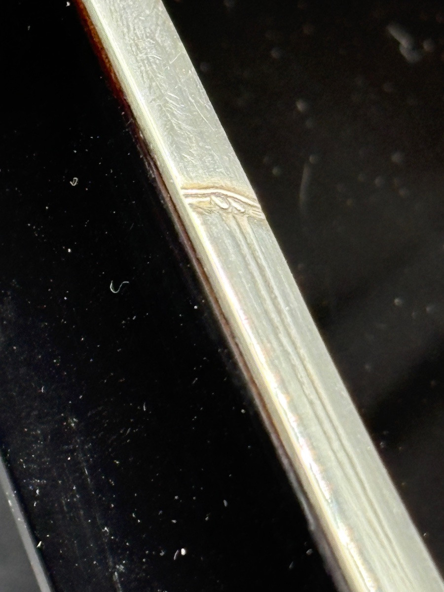 GRAND PLATEAU EN BOIS LAQUÉ CERCLÉ D’ARGENT MASSIF DES ANNÉES 1930 JAPONAIS -photo-2