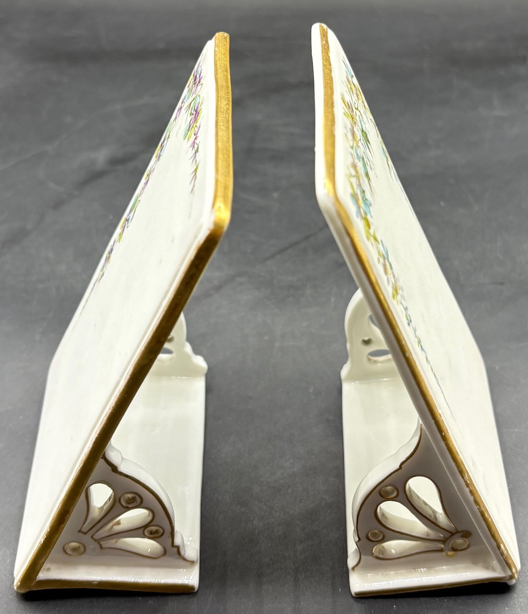 DEUX PORTES MENUS EN PORCELAINE ÉMAILLÉE SIGNÉE DELVAUX PARIS DES ANNÉES 1920/30-photo-2