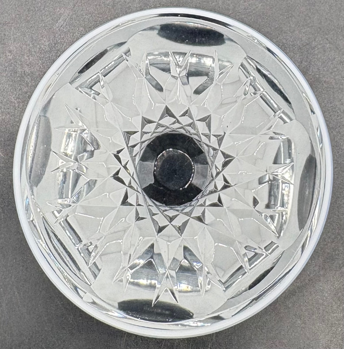 1940s/50s European Cut And Blown Crystal Paperweight Ball -photo-2