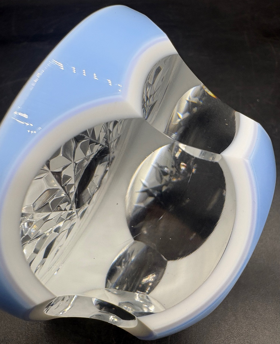 1940s/50s European Cut And Blown Crystal Paperweight Ball -photo-4