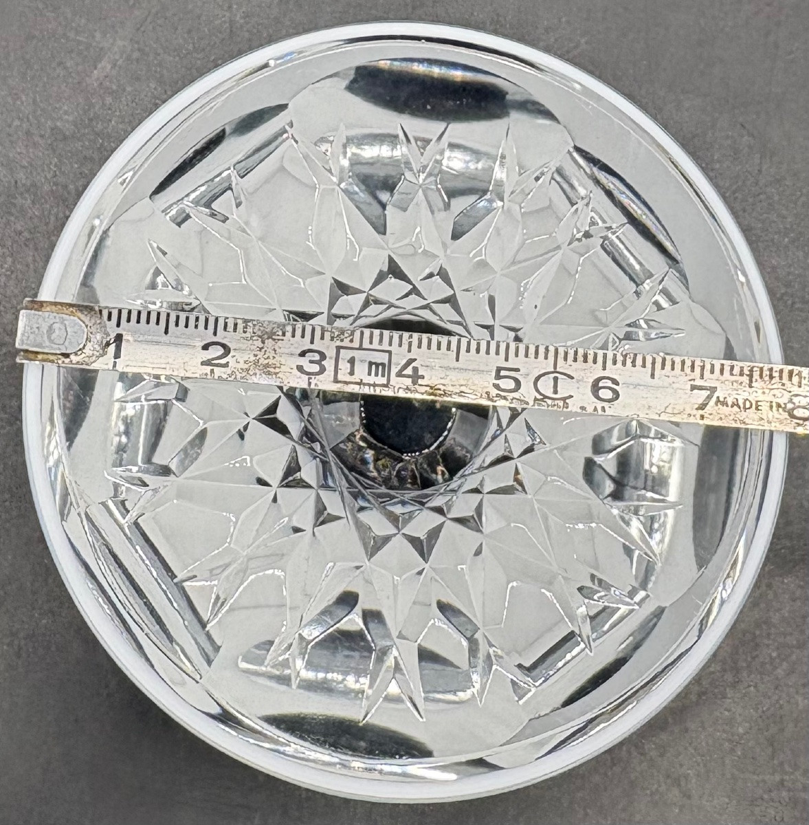 1940s/50s European Cut And Blown Crystal Paperweight Ball -photo-5