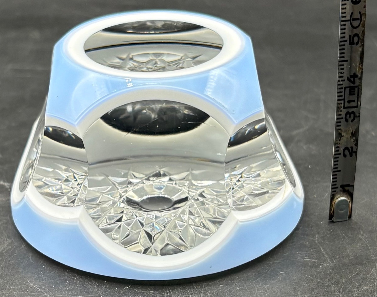 1940s/50s European Cut And Blown Crystal Paperweight Ball -photo-6