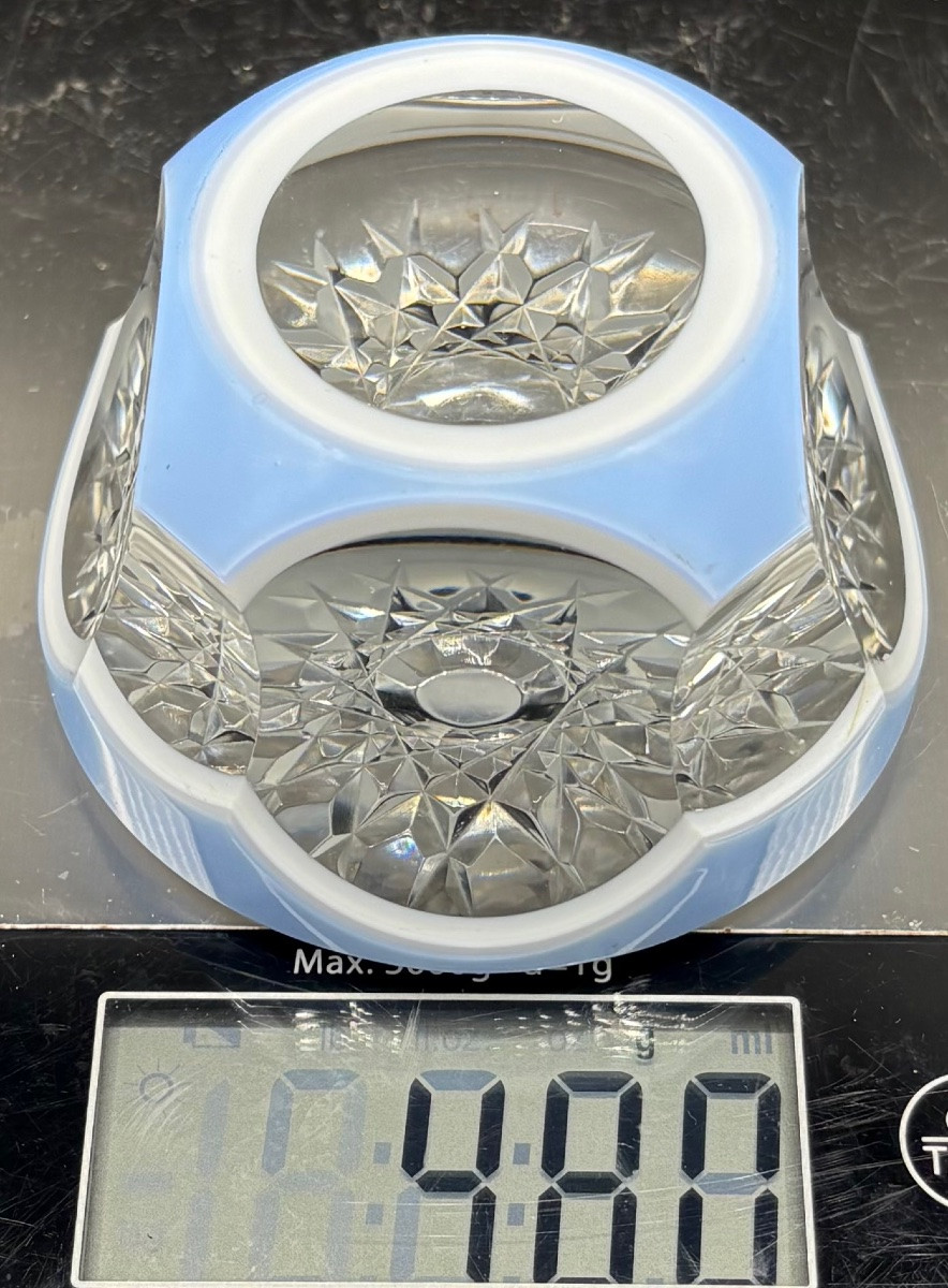 1940s/50s European Cut And Blown Crystal Paperweight Ball -photo-8