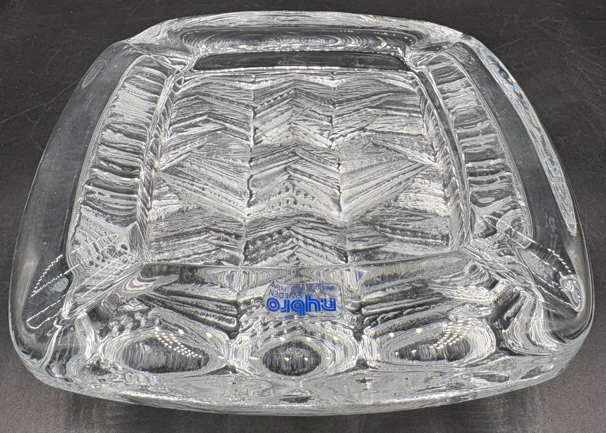 Molded Blown Glass Ashtray From The Nybro Glassworks By Paul Isling From The 1960s/70s-photo-3