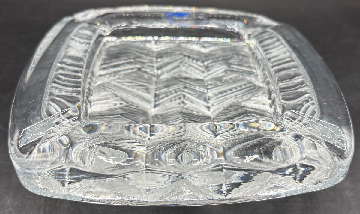 Molded Blown Glass Ashtray From The Nybro Glassworks By Paul Isling From The 1960s/70s