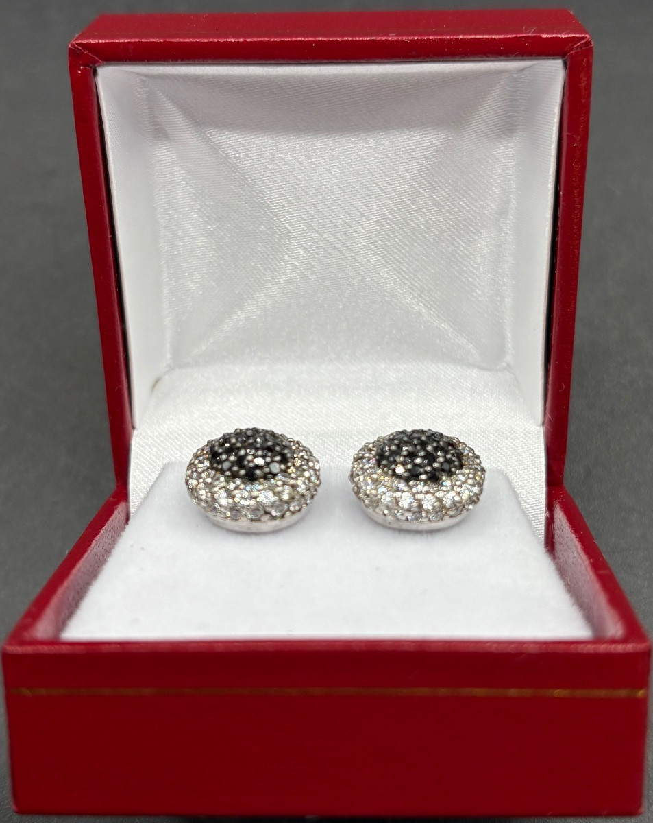 A Pair Of Solid Silver Earrings From The 1980s, French, By Société Mb-photo-3