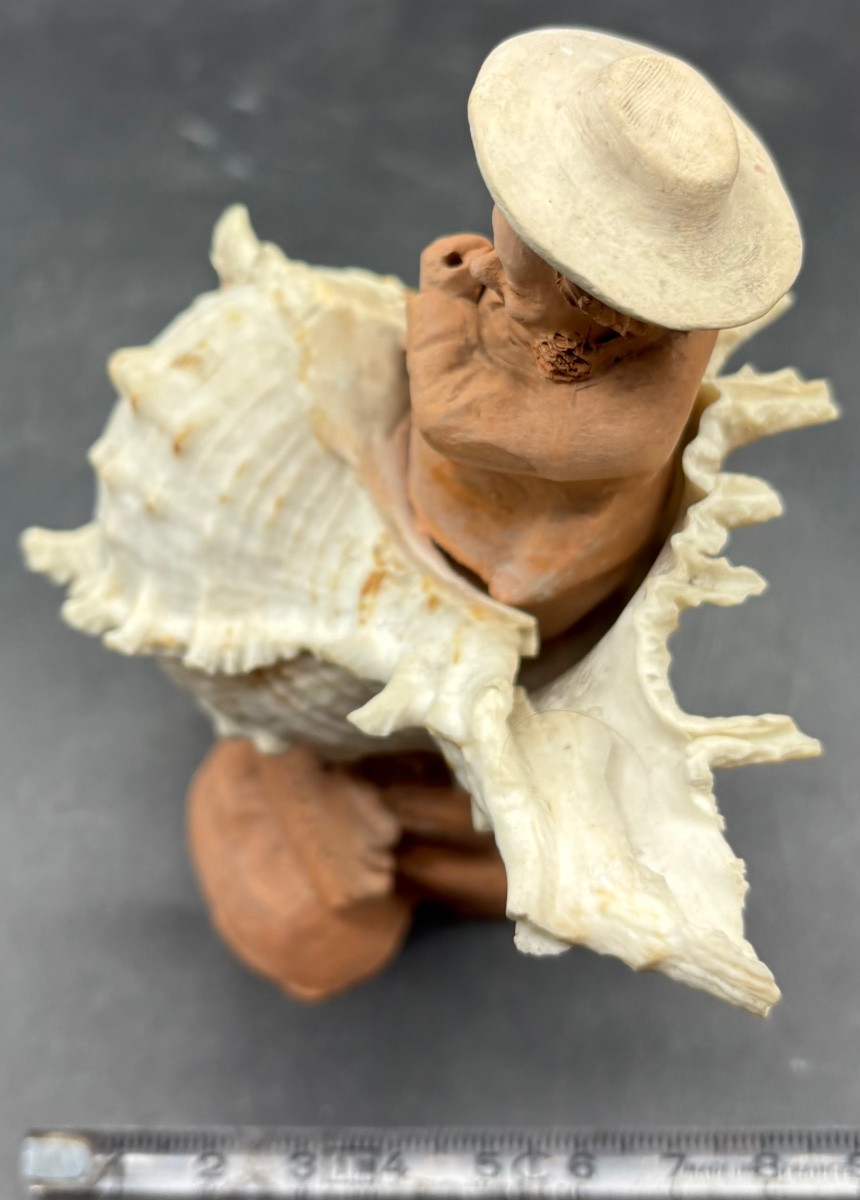 Terracotta Sculpture On A Shell, Circa 1900/20, By Collot Se-photo-7