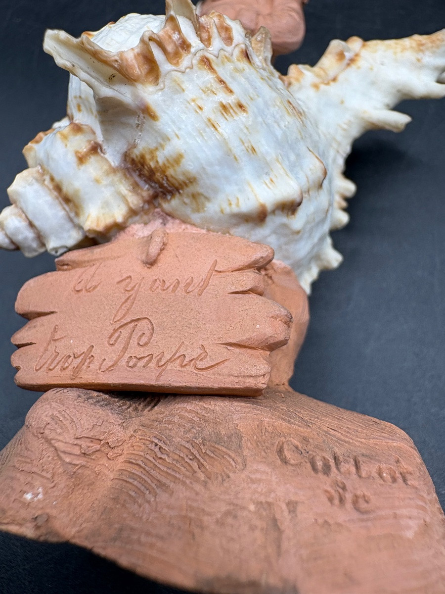 Terracotta And Shell Subject From The 1900s/20s By Collot Se-photo-1