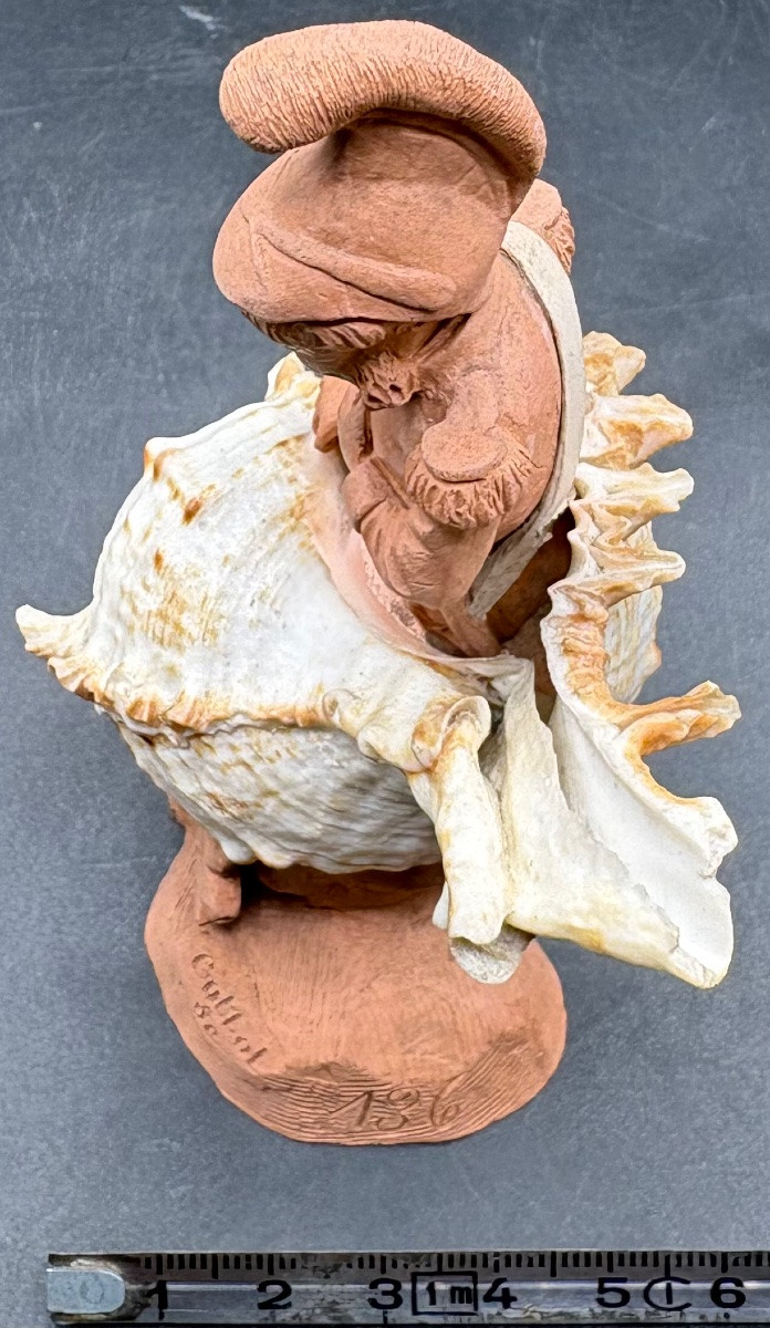 Terracotta And Shell Subject From The 1900s/20s By Collot Se-photo-7