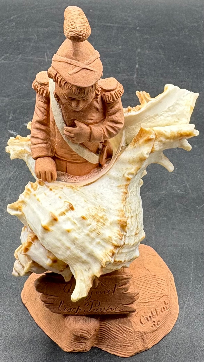 Terracotta And Shell Subject From The 1900s/20s By Collot Se