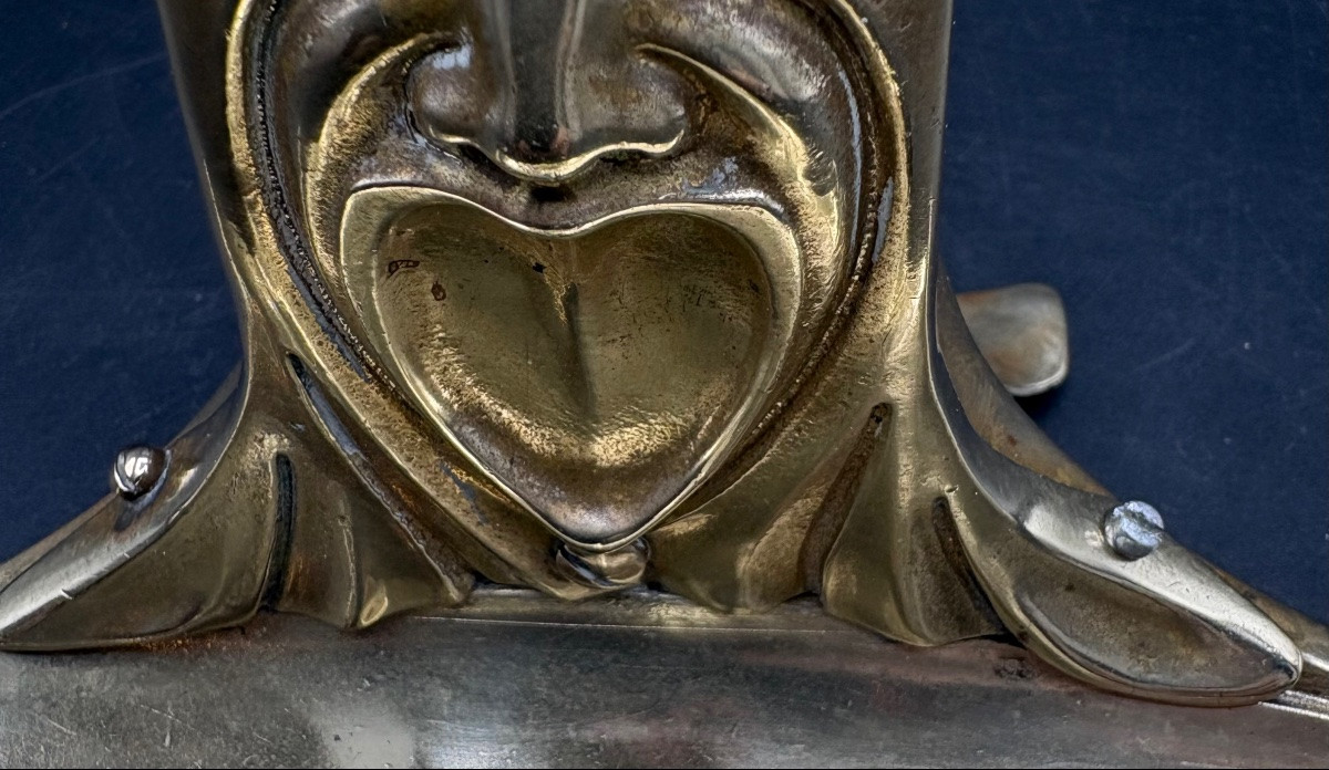 PINCE À PAPIER EN BRONZE POLI DES ANNÉES 1900 FRANÇAIS -photo-3