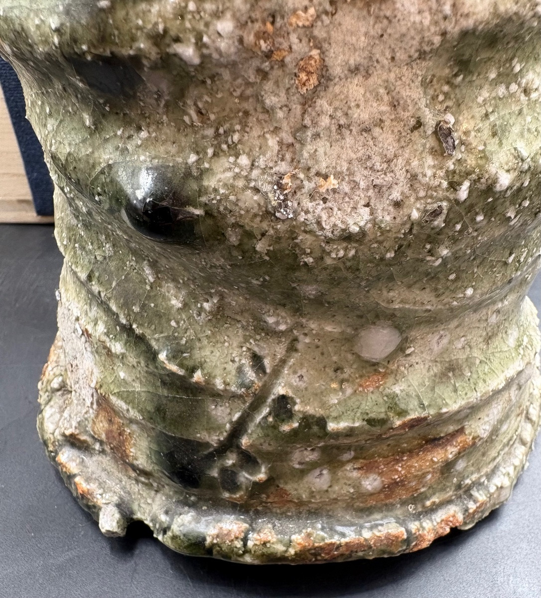 GRAND VASE EN GRÈS VERNISSÉ DU JAPON DES ANNÉES 1950/60-photo-5