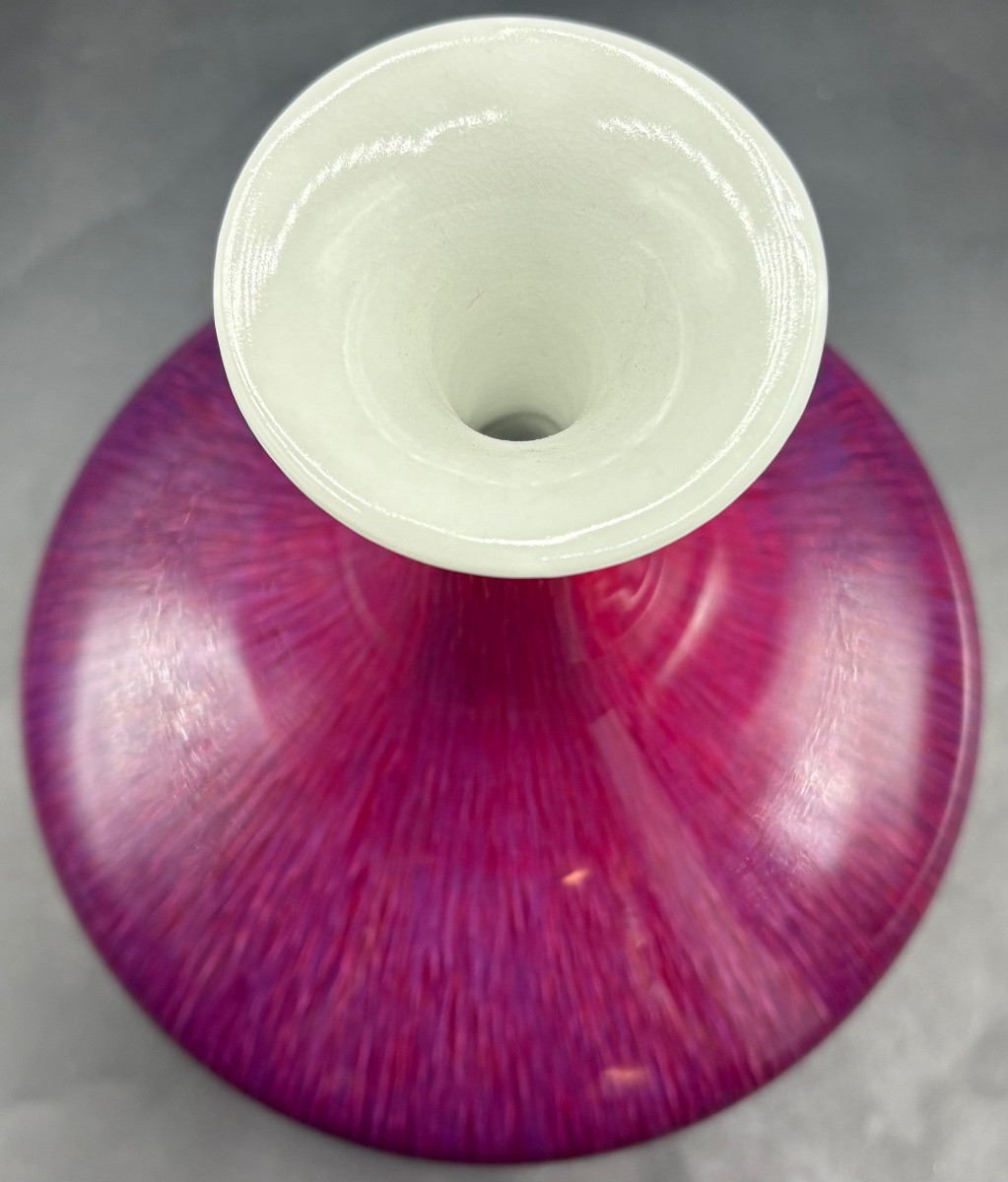 1920s Oxblood Glazed Porcelain Vase By Jingka, Japan -photo-2