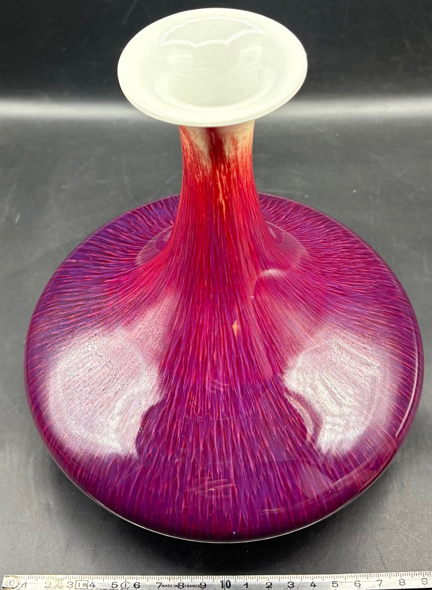 1920s Oxblood Glazed Porcelain Vase By Jingka, Japan -photo-7