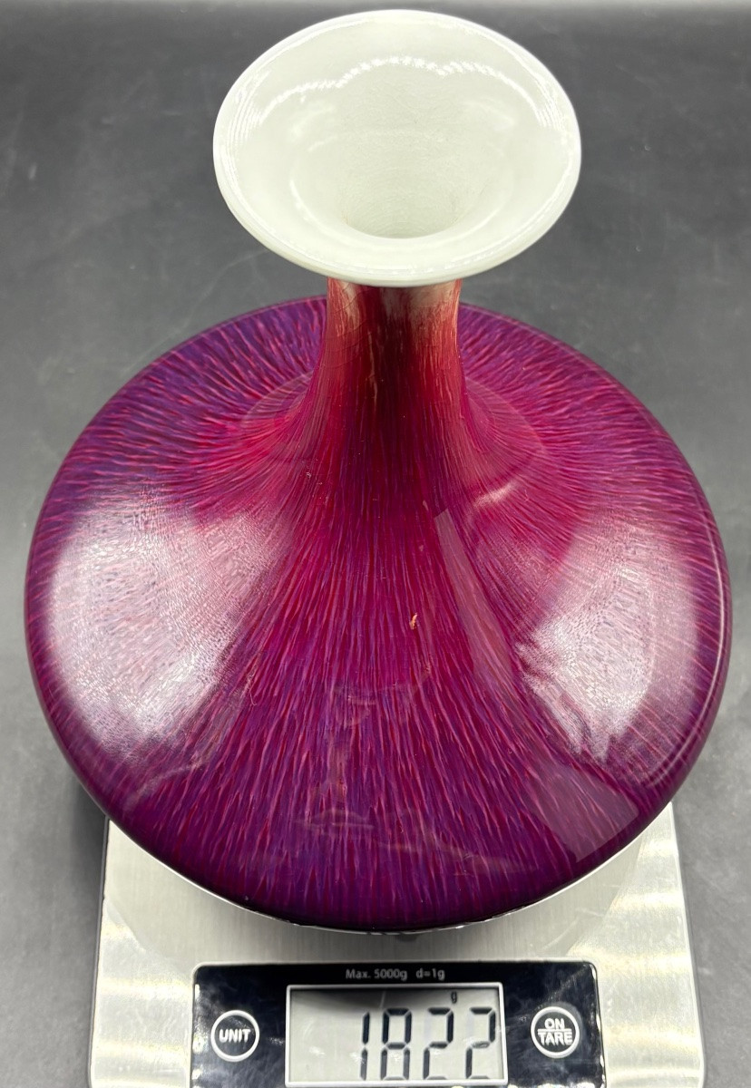 1920s Oxblood Glazed Porcelain Vase By Jingka, Japan -photo-8