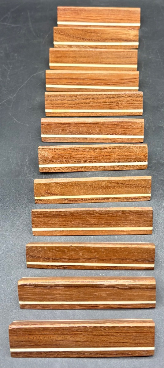 A Set Of Twelve Rosewood And Bakelite Inlay Knife Rests From The 1930s, French -photo-4