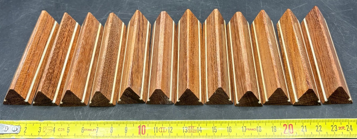 A Set Of Twelve Rosewood And Bakelite Inlay Knife Rests From The 1930s, French -photo-4